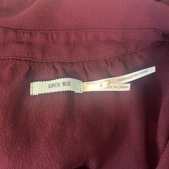 Urban Outfitters Kimchi Blue Maroon Long Sleeve Blouse Size S - Picture 5 of 7